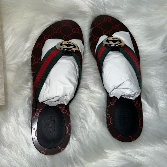 Gucci - Kika Canvas Thong Sandals - Picture 7 of 16